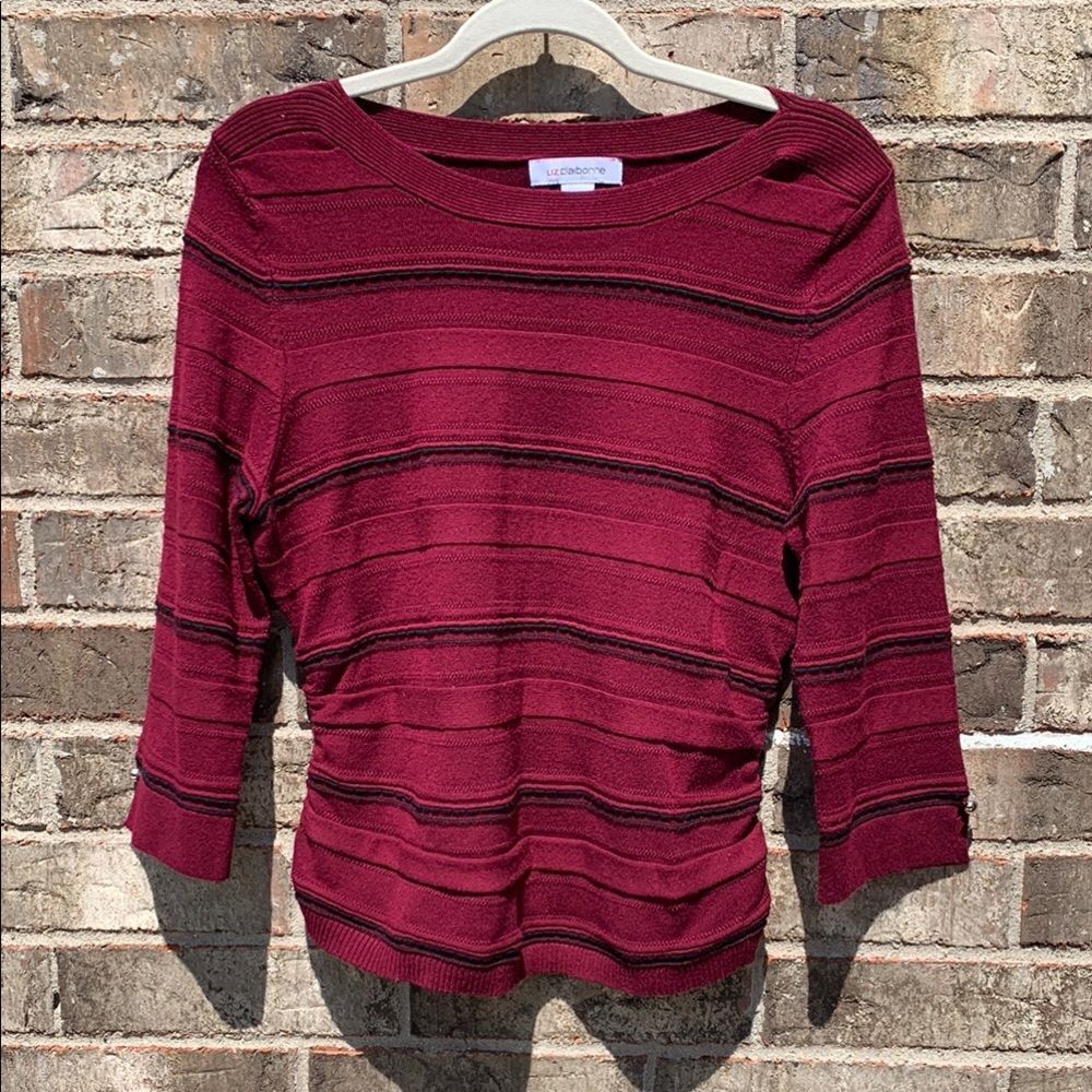 Take 50% OFF- Liz Claiborne Burgundy Knit Top, Size-M